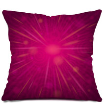 Pink Background With Flowers And Hearts, Vector Pillows 61602477