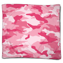 Pink Camouflage Blankets 65352068