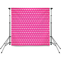 Pink Fabric Texture With Heart Seamless Pattern. Backdrops 60809391