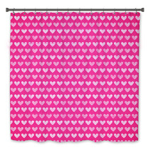 Pink Fabric Texture With Heart Seamless Pattern. Bath Decor 60809391