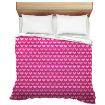 Pink Fabric Texture With Heart Seamless Pattern. Bedding 60809391