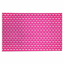 Pink Fabric Texture With Heart Seamless Pattern. Rugs 60809391