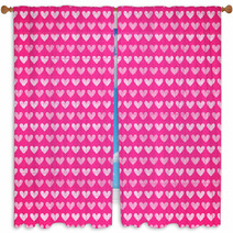Pink Fabric Texture With Heart Seamless Pattern. Window Curtains 60809391