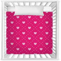 Pink Heart Pattern. Nursery Decor 60532639