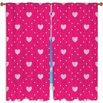 Pink Heart Pattern. Window Curtains 60532639