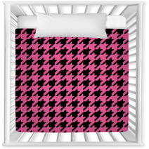 Pink Houndstooth Pattern Nursery Decor 56627099