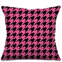 Pink Houndstooth Pattern Pillows 56627099