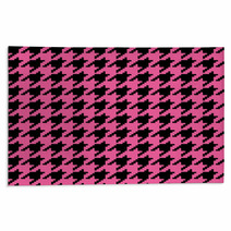 Pink Houndstooth Pattern Rugs 56627099