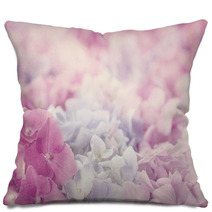 Pink Hydrangea Flowers Pillows 58642487