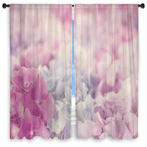 Pink Hydrangea Flowers Window Curtains 58642487