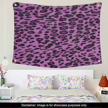 Pink Leopard Fabric Texture Wall Art 51089560