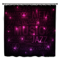 Pink Music Background Bath Decor 44685647