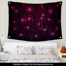 Pink Music Background Wall Art 44685647