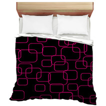 Pink Roundered Rectangles On A Black Background Bedding 61968812