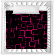 Pink Roundered Rectangles On A Black Background Nursery Decor 61968812