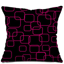 Pink Roundered Rectangles On A Black Background Pillows 61968812