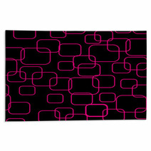 Pink Roundered Rectangles On A Black Background Rugs 61968812