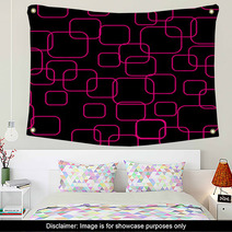 Pink Roundered Rectangles On A Black Background Wall Art 61968812