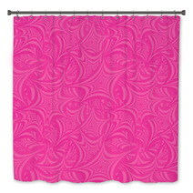 Pink Seamless Asymmetric Star Pattern Background Bath Decor 64956130