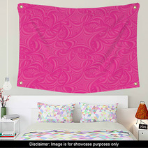 Pink Seamless Asymmetric Star Pattern Background Wall Art 64956130