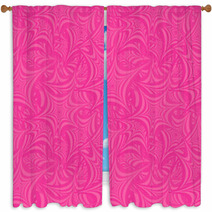 Pink Seamless Asymmetric Star Pattern Background Window Curtains 64956130
