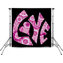 Pink Tie Dyed Love Symbol Backdrops 11679444
