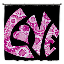 Pink Tie Dyed Love Symbol Bath Decor 11679444