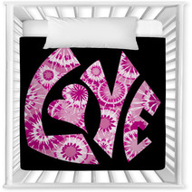 Pink Tie Dyed Love Symbol Nursery Decor 11679444