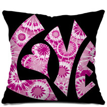 Pink Tie Dyed Love Symbol Pillows 11679444