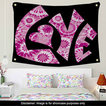 Pink Tie Dyed Love Symbol Wall Art 11679444