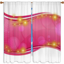 Pink Wave Window Curtains 42122887