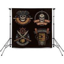 Pirate Emblem With Skulls Backdrops 119745037
