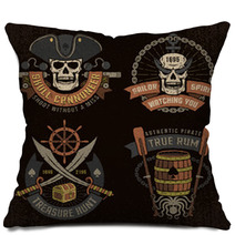 Pirate Emblem With Skulls Pillows 119745037