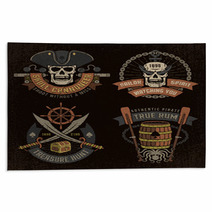 Pirate Emblem With Skulls Rugs 119745037