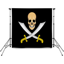 Pirate Flag Jolly Roger Backdrops 61244257