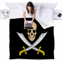 Pirate Flag Jolly Roger Blankets 61244257