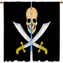 Pirate Flag Jolly Roger Window Curtains 61244257