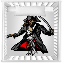 Pirate Mascot Standing With Sword And Hat Nursery Decor 39350428