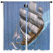 Pirate Ship - 3D Render Window Curtains 60438125