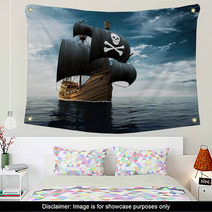 Pirate Ship On The High Seas Wall Art 145637920