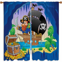 Pirate Ship Theme Image 3 Window Curtains 63275079