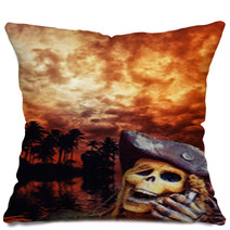 Pirate Skeleton In The Caribbeans Pillows 52910904