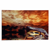 Pirate Skeleton In The Caribbeans Rugs 52910904