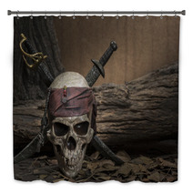 Pirate Skull With Two Swords Bath Decor 123883659