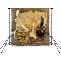 Pirate Treasures With Candle_2 Backdrops 49391235