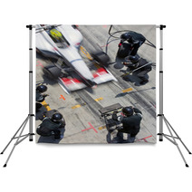 Pit Crew In Action Backdrops 67625723