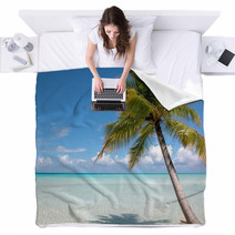 Plage Et Cocotier Iles Turkoises  Bahamas Blankets 4670414