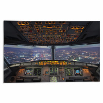Plane Cockpit And City Of Night Rugs 84975929