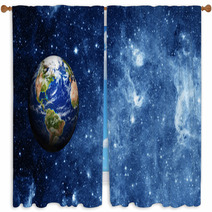 Planet Earth In Space Window Curtains 59086486