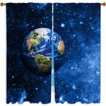 Planet Earth In Space Window Curtains 60274978